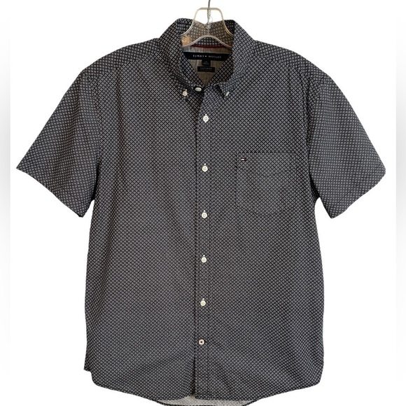 Tommy Hilfiger Other - Tommy Hilfiger Short Sleeve Button-Down Shirt Navy Blue Mens Lg